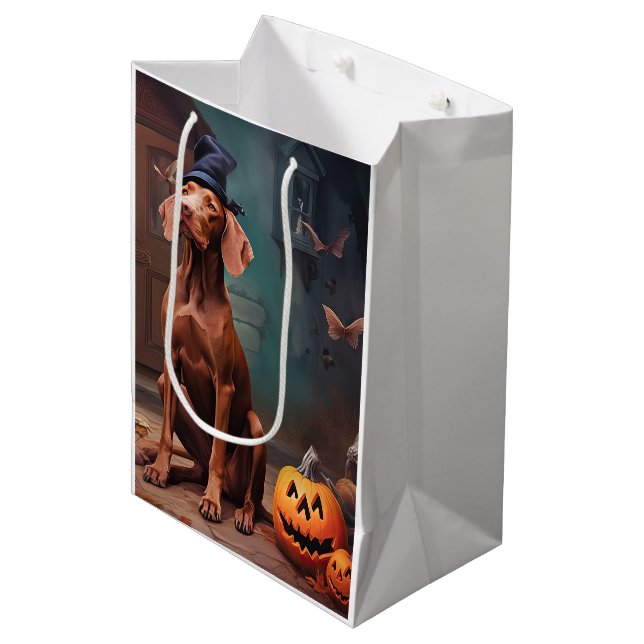Vizsla Pumpkins Halloween Scary  Medium Gift Bag (Front Angled)