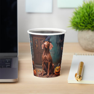 Vizsla Pumpkins Halloween Scary Paper Cups
