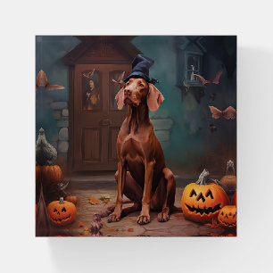 Vizsla Pumpkins Halloween Scary  Paperweight