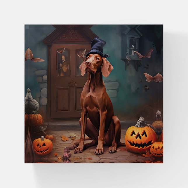 Vizsla Pumpkins Halloween Scary  Paperweight (Front)