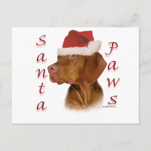 Vizsla Santa Paws Holiday Postcard