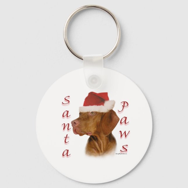 Vizsla Santa Paws Keychain (Front)