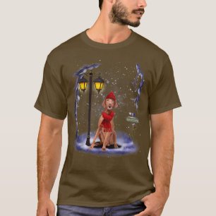 Vizsla Santa Snow Christmas Light Winter Pajama T-Shirt