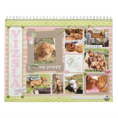 Vizsla Scrapbook Calendar