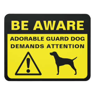 Vizsla Silhouette Funny Guard Dog Sign