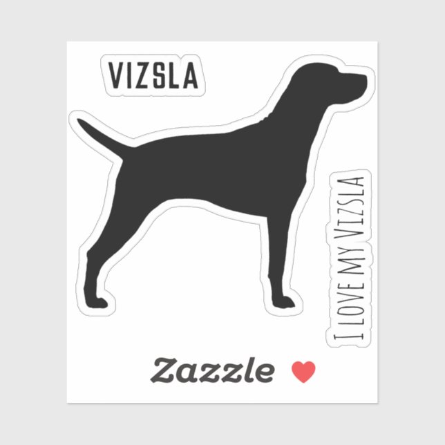 Vizsla Silhouette Vinyl Sticker (Sheet)