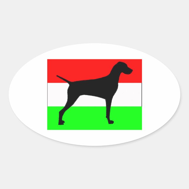 vizsla silo Hungary-Flag.jpg Oval Sticker (Front)