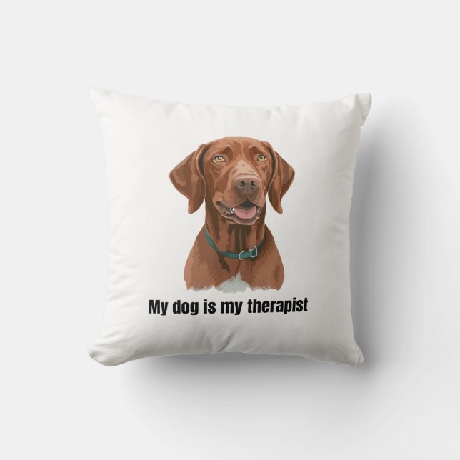 Vizsla Throw Pillow (Front)