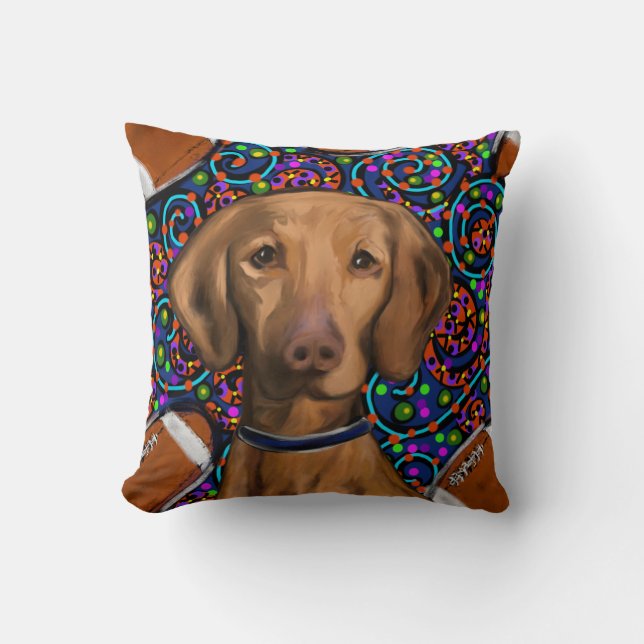 Vizsla Throw Pillow (Front)