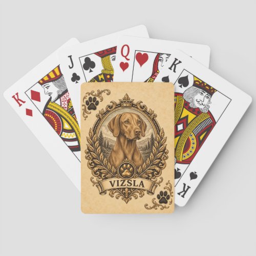 Vizsla, Vintage Heritage Dog Poker Cards