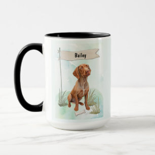 Vizsla Watercolor Personalized Dog Mug