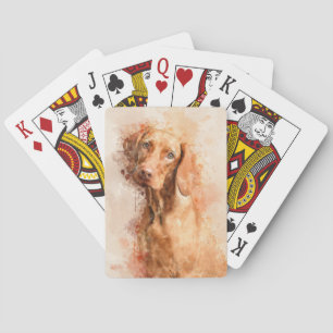 Vizsla Watercolour Poker Cards