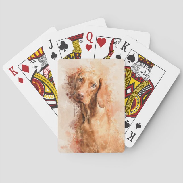 Vizsla Watercolour Poker Cards (Back)
