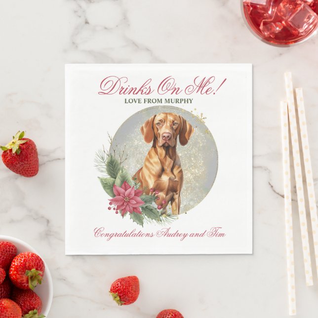  Vizsla Wedding Napkins With Dogs Photo (Insitu)