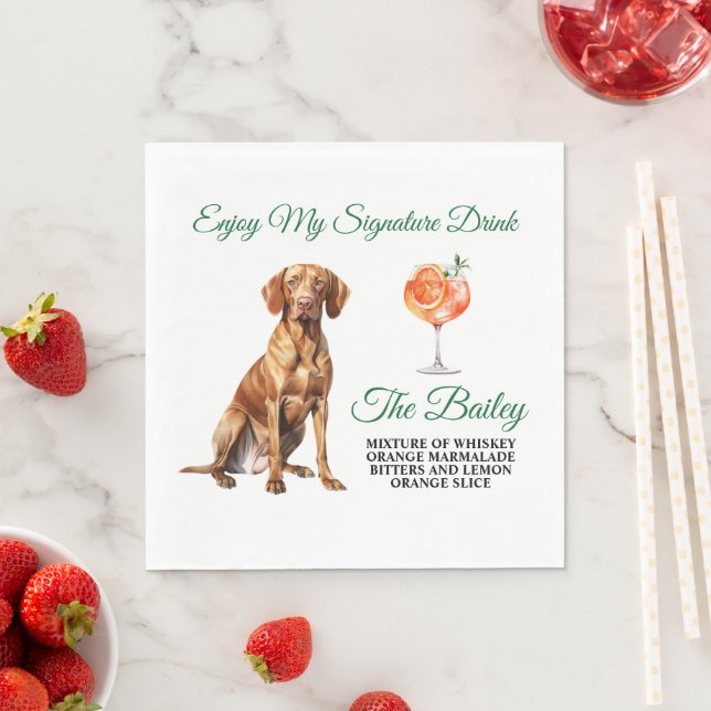 Vizsla Wedding Signature Drink Napkins (Insitu)