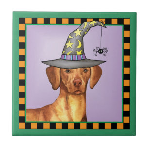 Vizsla Witch Ceramic Tile
