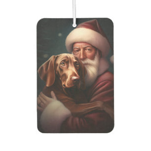 Vizsla With Santa Claus Festive Christmas Air Freshener