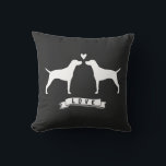 Vizslas Love - Dog Silhouettes with Heart Throw Pillow<br><div class="desc"></div>