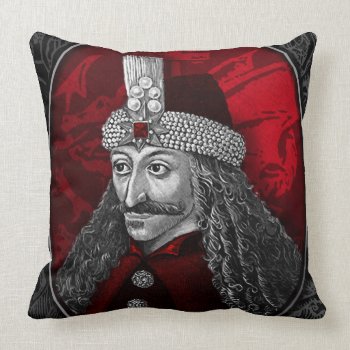Vlad Dracula Gothic Throw Pillow by themonsterstore at Zazzle