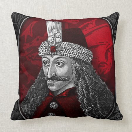 Vlad Dracula Gothic Throw Pillow