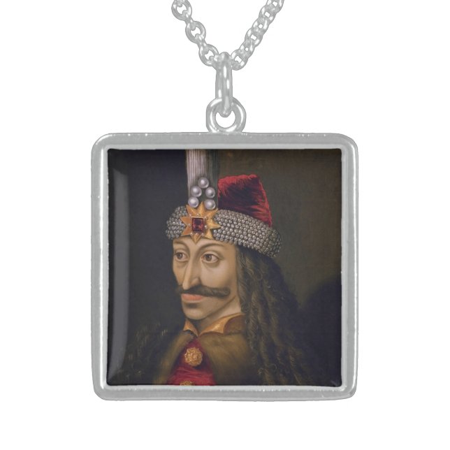 Vlad Tepes: Impaler, Dracula Dragon Prince Voivode Sterling Silver Necklace (Front)