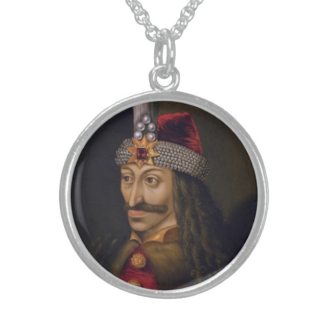 Vlad Tepes: Impaler, Dracula Dragon Prince Voivode Sterling Silver Necklace (Front)