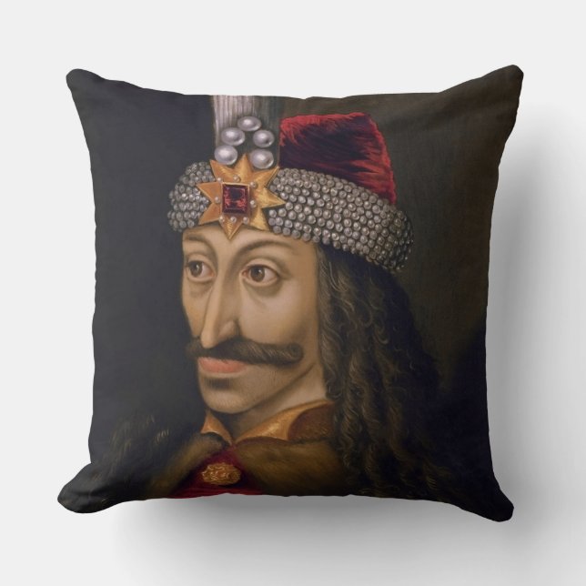 Vlad Tepes: Impaler, Dracula Dragon Prince Voivode Throw Pillow (Front)