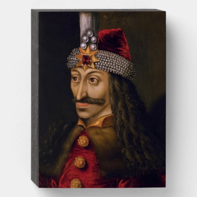 Vlad Tepes: Impaler, Dracula Dragon Prince Voivode Wooden Box Sign (Front Vertical)