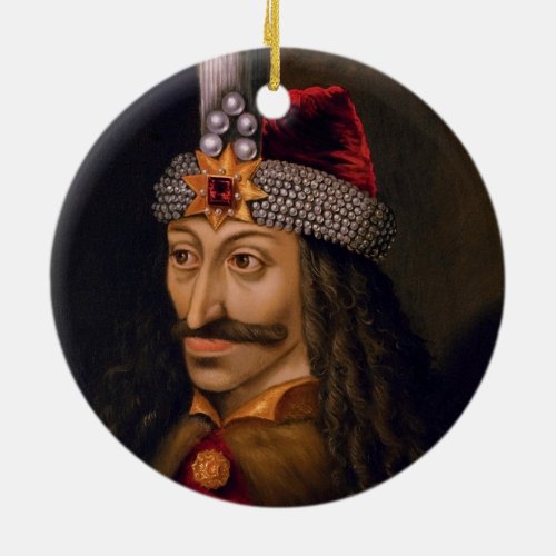 Vlad tepes Impaler Voivode portrait Dracula histor Ceramic Ornament