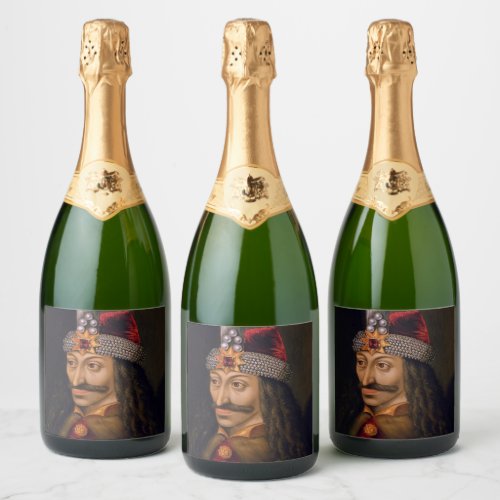 Vlad tepes Impaler Voivode portrait histor Sparkling Wine Label