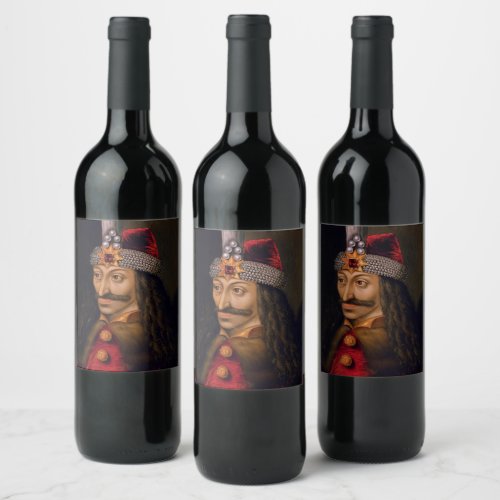 Vlad tepes Impaler Voivode portrait histor Wine Label