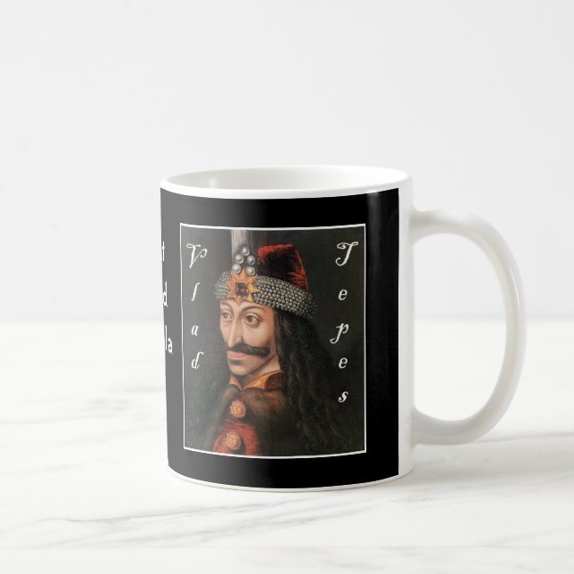 Vlad Tepes with name in Black adder Coffee Mug (Right)
