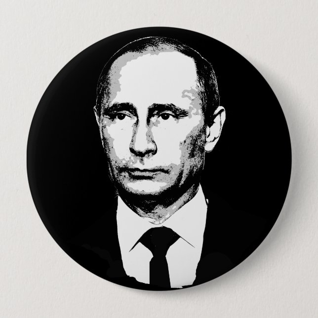 Vladamir Putin Face Pinback Button (Front)