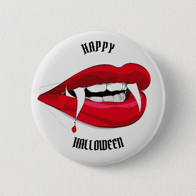 Vladdy Vampire Fangs Teeth Lips Button (Front)