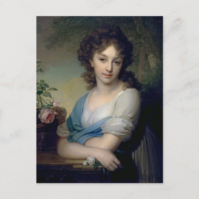 Vladimir Borovikovsky:Portrait of Elena Naryshkina Postcard (Front)