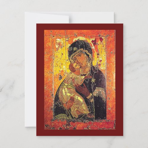 Vladimir icon of the Mother of God prayercard Invitation