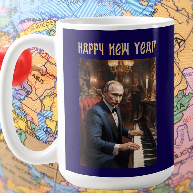 Vladimir Putin Happy New Year Mug Russian (Creator Uploaded)