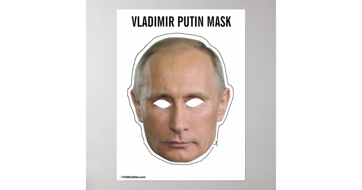 Trives Intens malm Vladimir Putin Mask Cutout Poster | Zazzle