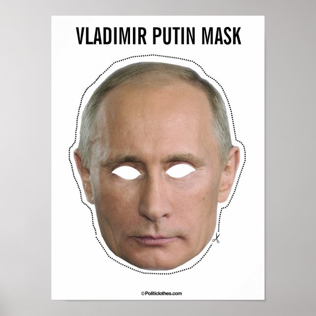 Vladimir Putin Mask Cutout Poster (Front)