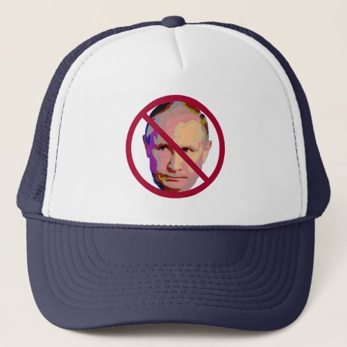 Vladimir Putin Not Allowed Red Circle  Slash Trucker Hat