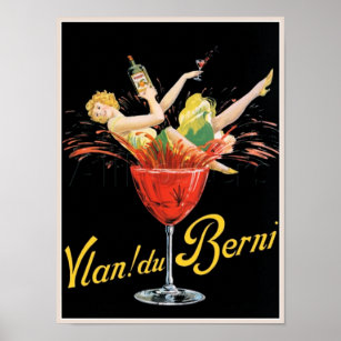 'Vlan du Berni' Vintage Wine Advertisment Poster