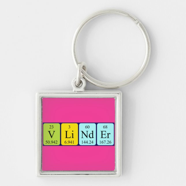 Vlinder periodic table name keyring (Front)