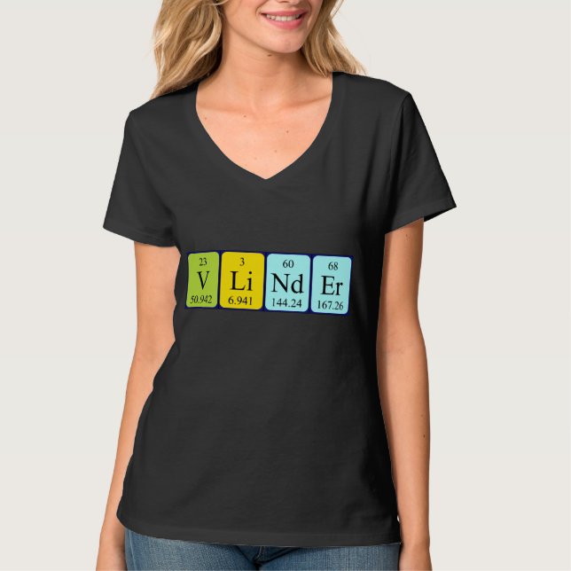 Vlinder periodic table name shirt (Front)