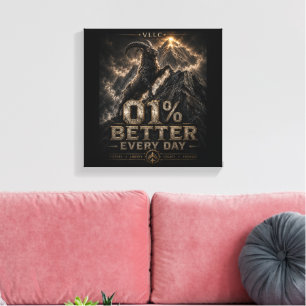VLLC 1% Better Every Day Mountain Goat Motivation Canvas Print