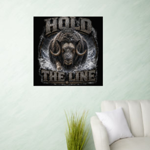 VLLC Hold The Line Arctic Muskox Motivational Stic Wall Decal