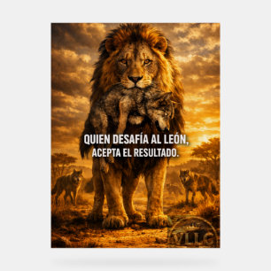 VLLC Lion Vs Wolf Motivational Quote Lion King Wal Acrylic Sign