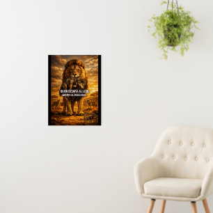 VLLC Lion Vs Wolf Motivational Quote Lion King Wal Foam Board