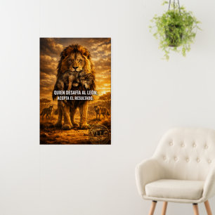 VLLC Lion Vs Wolf Motivational Quote Lion King Wal Foam Board