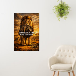 VLLC Lion Vs Wolf Motivational Quote Lion King Wal Foam Board