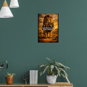 VLLC Lion Vs Wolf Motivational Quote Lion King Wal Poster